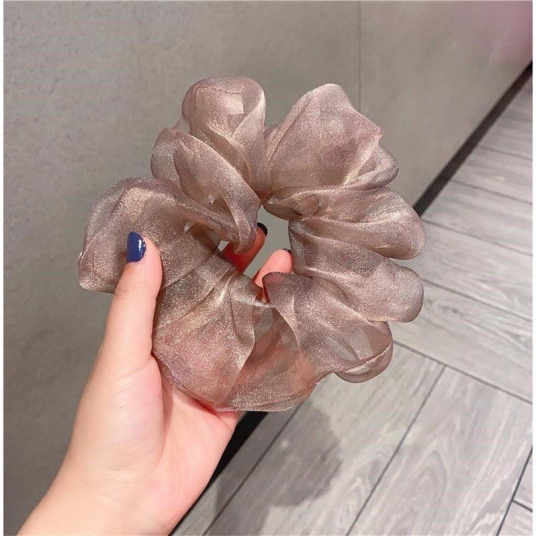 Quà Tặng Dây Buộc Tóc Scrunchies Nâu